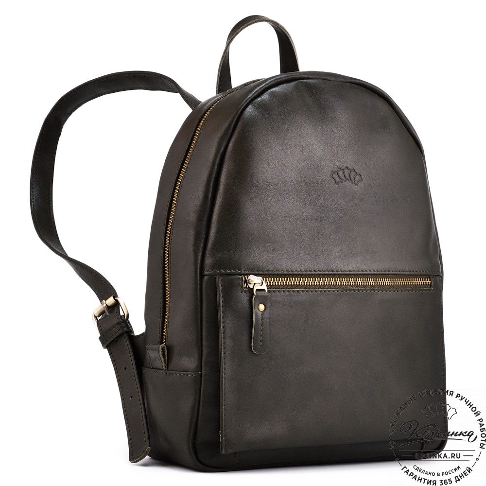 Кожаный рюкзак "Джессика" (хаки гладкая кожа)